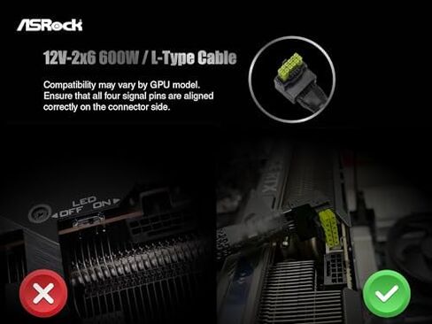ASRock Phantom Gaming PG-1300G 1300W 80+ Gold PSU & 600W 12V-2x6 GPU Cable Bundle | ATX3.1 & PCIe5.1 Ready with 10-Year Warranty in Kuwait