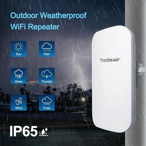 Outdoor WiFi Extender，WiFi Booster | AI Watchdog | Repeater&AP Mode｜IP65 Weatherproof | Up to 1200Mbps Dual Band WiFi Repeater in Kuwait