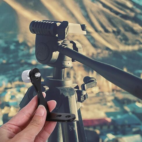 HOMSFOU 2pcs Binocular Tripod Mount Adapter Bracket Metal L-Shaped Telescope Scope Adaptor for Photography and Bird Watching, Black Silver in Kuwait