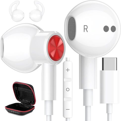 USB C Headphones, Type C Earphones for Samsung S21 S22 S23 FE Ultra iPhone 15 Pro Max Wired Earbuds Microphone Magnetic Stereo DAC for Android Google Pixel 8 7 7A 6A 6 Galaxy S20 A54 Z Flip 5 Fold 4 in Saudi Arabia