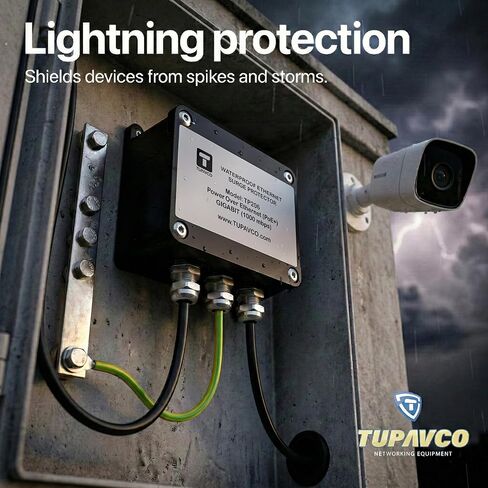 واقي شبكة جيجابت إيثرنت خارجي - مقاوم للماء ومتوافق مع PoE++ - Tupavco TP206 in Kuwait