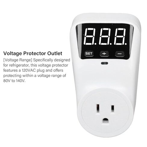 Geevorks الجهد حامي منفذ حامي الجهد 1800W 15A 120V للثلاجة مع العرض الرقمي 5-999s تأخير 80V-140V حماية in Kuwait