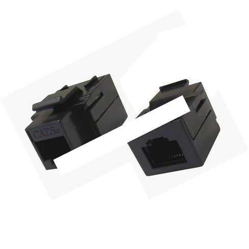 10 Pack - Cat5E Inline Coupler Keystone Rj45 Female Snap-in Jack Insert - Black R1AVVp01530 in Kuwait