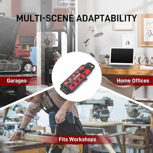 Metal Workshop Surge Protector Power Strip with 2 USB Ports - 8 Spaced Outlets, 500J Surge & Overload Protection, 4FT 14AWG Cord, Rugged Metal Housing, 125V/15A/1875W, Ideal for Indoor Workshop in Kuwait