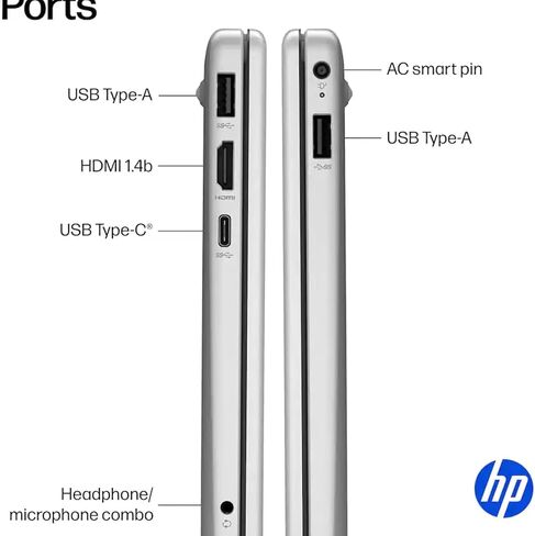 كمبيوتر محمول HP 15.6 بوصة للطلاب والمنزل، ذاكرة وصول عشوائي 16 جيجابايت، 512 جيجابايت خارجي و128 جيجابايت UFS، MS 365 سنة واحدة، Intel 4-Core N100، Windows 11، Wi-Fi 6، شاشة مضادة للتوهج، خفيف ونحيف للاستخدام اليومي in Kuwait