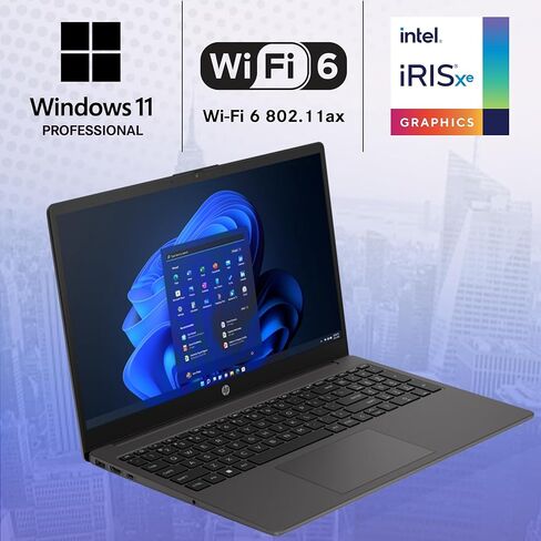 كمبيوتر محمول HP 250 255 G10 Business بشاشة 15.6 بوصة FHD، Intel Core i5-1334U (Beats AMD Ryzen 5 7530U) ذاكرة الوصول العشوائي 16 جيجابايت، 512 جيجابايت PCIe SSD للمنزل، الطلاب، كاميرا الويب، لوحة المفاتيح الرقمية، Windows 11 Pro in Kuwait