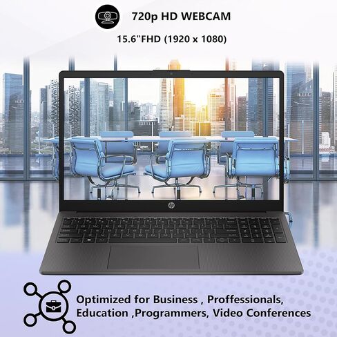 كمبيوتر محمول HP 250 255 G10 Business بشاشة 15.6 بوصة FHD، Intel Core i5-1334U (Beats AMD Ryzen 5 7530U) ذاكرة الوصول العشوائي 16 جيجابايت، 512 جيجابايت PCIe SSD للمنزل، الطلاب، كاميرا الويب، لوحة المفاتيح الرقمية، Windows 11 Pro in Kuwait