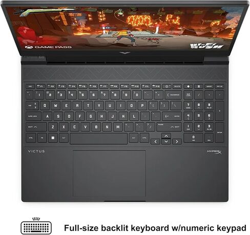 كمبيوتر محمول HP Victus 15 للألعاب مقاس 15.6 بوصة FHD IPS 144 هرتز (AMD FreeSync Premium) AMD 6-core Ryzen 5 7535HS 8GB DDR5 512GB SSD Radeon RX 6550M (>RTX3050) كابل طابعة USB-C سريع الشحن Win11 ICP بإضاءة خلفية in Kuwait