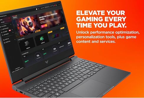 كمبيوتر محمول HP Victus 15 للألعاب مقاس 15.6 بوصة FHD IPS 144 هرتز (AMD FreeSync Premium) AMD 6-core Ryzen 5 7535HS 8GB DDR5 512GB SSD Radeon RX 6550M (>RTX3050) كابل طابعة USB-C سريع الشحن Win11 ICP بإضاءة خلفية in Kuwait