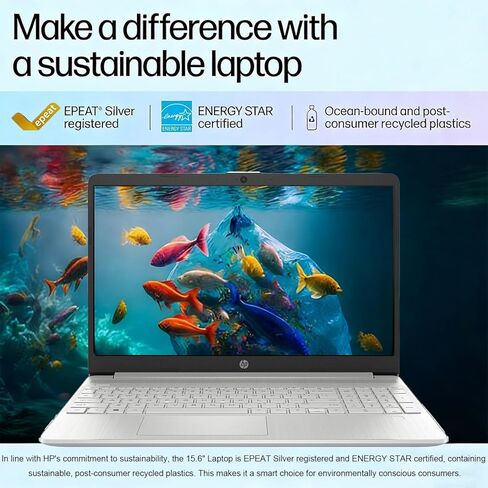 كمبيوتر محمول HP 15.6 بوصة FHD IPS | Ryzen 5 5500U | إصدار 2026 | 8 جيجابايت DDR4RAM 256 جيجابايت SSD | Copilot AI | بطارية 10H | رسومات AMD Radeon | HDMI | Windows 11 Home in Kuwait