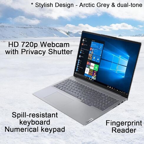 Lenovo ThinkBook 16 Gen 7 Business Laptop (16 بوصة FHD+ مضاد للتوهج، AMD Ryzen 5 7533HS (> i7-1255U)، ذاكرة الوصول العشوائي DDR5 سعة 32 جيجابايت، 1 تيرابايت SSD)، قارئ بصمات الأصابع، كاميرا ويب، إيثرنت، Wi-Fi 6، Win 11 Pro مع مساعد الطيار، رمادي in Kuwait