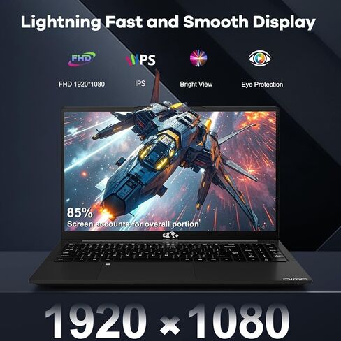 NIMO 15.6 بوصة FHD lPS-Business-Laptop، i5-12450H 8 Cores 8GB RAM 256GB SSD (Beat i7-11800H، حتى 4.4 جيجا هرتز) كمبيوتر طالب مع لوحة مفاتيح بإضاءة خلفية لبصمة الإصبع 100 وات من النوع C WiFi-6 Numpad in Kuwait