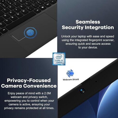 NIMO 15.6 بوصة FHD lPS-Business-Laptop، i5-12450H 8 Cores 8GB RAM 256GB SSD (Beat i7-11800H، حتى 4.4 جيجا هرتز) كمبيوتر طالب مع لوحة مفاتيح بإضاءة خلفية لبصمة الإصبع 100 وات من النوع C WiFi-6 Numpad in Kuwait