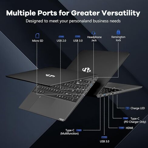 NIMO 15.6 بوصة FHD lPS-Business-Laptop، i5-12450H 8 Cores 8GB RAM 256GB SSD (Beat i7-11800H، حتى 4.4 جيجا هرتز) كمبيوتر طالب مع لوحة مفاتيح بإضاءة خلفية لبصمة الإصبع 100 وات من النوع C WiFi-6 Numpad in Kuwait