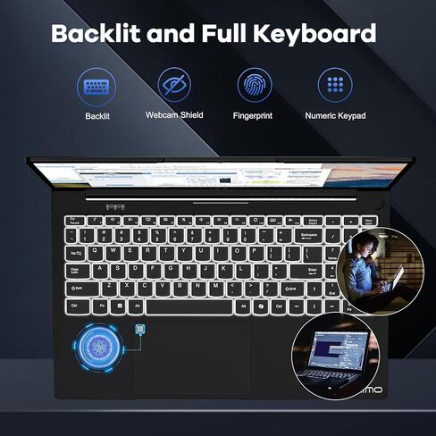 NIMO 15.6 بوصة FHD lPS-Business-Laptop، i5-12450H 8 Cores 8GB RAM 256GB SSD (Beat i7-11800H، حتى 4.4 جيجا هرتز) كمبيوتر طالب مع لوحة مفاتيح بإضاءة خلفية لبصمة الإصبع 100 وات من النوع C WiFi-6 Numpad in Kuwait