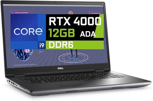 Dell Precision 7780 Mobile Workstation 17.3" FHD Laptop, Intel Core i9-13950HX, 32GB RAM, 512GB NVMe SSD, NVIDIA RTX ADA 4000 12GB, HDMI, USB-C, Wi-Fi, BT - Windows 11 Pro - AI Copilot, Grey in Kuwait