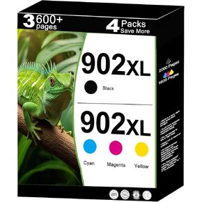 902 XL Ink Cartridges Combo Pack Replacement for HP 902XL to use with OfficeJet 6978 6968 6958 6970 6960 6975 6962 6950 6954 6951 6956 6961 6963 6964 Printer with V13.2.1 Chip (C/M/Y/K,4-Pack) in Kuwait