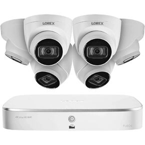 نظام Lorex Technology N4K2-86WD 8 قنوات 4K Fusion NVR مع ست كاميرات IP قبة 4K (8MP) مع صوت استماع، رؤية ليلية 130 قدم، رؤية ليلية ملونة، 6 قبة in Kuwait