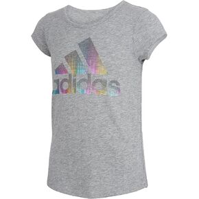 adidas Girls' Short Sleeve Cotton Scoop Neck Tee T-Shirt in Kuwait