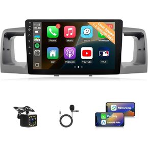 Leadfan Linux Car Stereo for Toyota Corolla 2003 2004 2005 2006 2007 Wireless CarPlay Android Auto, Fast Boot 9 inch Touch Screen Corolla Radio Bluetooth FM Mirror Link Voice Control SWC+Backup Camera in Kuwait