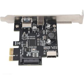 Pomya USB 3.2 Gen1 PCIe Expansion Card, 5Gbps PCIe X1 to USB A/Type C/Type E Adapter Card with Chipset, Compatible with 11/10/8/7 in Kuwait