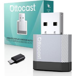 OTTOCAST Mini Nova Wireless CarPlay Adapter Convert Wired to Wireless CarPlay Fast Auto Connect, Plug & Play 2 in 1 Mini Dongle for Factory Wired CarPlay/Android Auto Cars in Kuwait