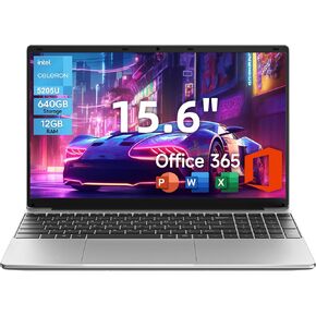 jumper 15.6" Windows 11 Laptop, 5205U Processor, 12GB RAM 640GB Storage, 1 Year Office 365, HDMI, WiFi 5, USB 3.0 Type-C, Full HD Display Laptop with Numeric Keyboard for Business Student in Saudi Arabia