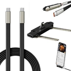 Invisible Holder Charger Cable with Stand,2 in 1 Sideways Invisible Holder Charger Cable,240W Foldable Phone Stand Cord for Smartphones & Tablets (Black) in Kuwait