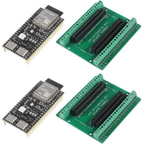 AITRIP 2Sets ESP32-S3-N8R2 ESP32-S3 44Pin Type-C Development Board Wi-Fi + BLE MCU Module Integrates Complete Wi-Fi and BLE Functions with Expansion Adapter Kit in Kuwait