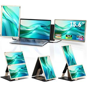 Laptop Screen Extender Triple 15.6" - Portable Monitor FHD 1080P 120% sRGB IPS Detachable Extra Screen Extended Monitor, Plug & Play, Compatible with Windows/Mac/Android/Chrome/Linux in Kuwait