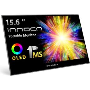 شاشة INNOCN 15.6 بوصة OLED محمولة Full HD 1080P 100% DCI-P3 1MS 100000:1 USB كمبيوتر صغير HDMI شاشة سفر لتحرير الصور والفيديو ثانية رفيعة للغاية لأجهزة الكمبيوتر المحمول ووحدة التحكم في الألعاب in Kuwait