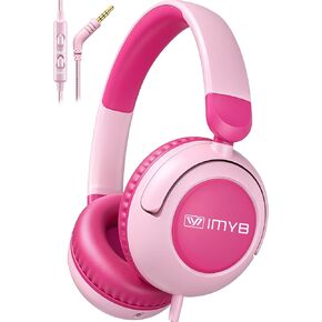 سماعات رأس IMYB V8 للأطفال سلكية مع ميكروفون للأطفال الصغار، حد صوت آمن 85/94 ديسيبل، سماعات رأس محمولة قابلة للطي للمدرسة والسفر، منفذ 3.5 مم، صوت ستيريو لجهاز iPad Tablet Kindle Computer (وردي) in Kuwait