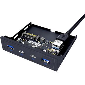 Multiports USB3.2 Front Panel USB Expansion Adapter for Desktops 3.5" Soft Drives Bay with 4 Port, Easy Installation Expansion Bracket in Kuwait