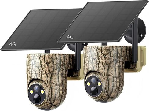 Oculview 4G LTE Cellular Trail Camera with Pre-installed SIM Card, 2K Live Streaming, 360° Pan/Tilt, Low Glow Night Vision, Remote Access, Solar Powered, Motion Activated Game Camera for Off-grid Area in Saudi Arabia