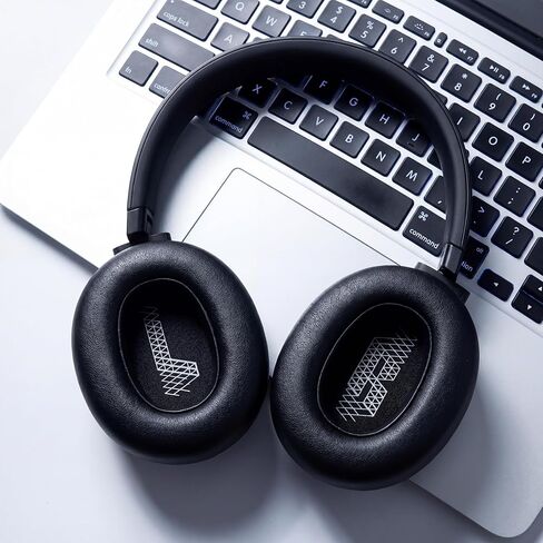 وسائد أذن بديلة لسماعات JBL E65BTNC/Live 650BTNC/Live 770NC/Live 660NC/Duet NC، وسائد سميكة للغاية، غطاء أكواب الأذن، وسادات أذن من الجلد الناعم وإسفنج الذاكرة - أسود in Kuwait