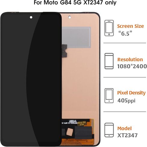 TFT لهاتف Motorola Moto G84 5G 6.5 بوصة (بدون بصمة) شاشة LCD بديلة تعرض شاشة رقمية تعمل باللمس XT2347 XT2347-1 XT2347-2 مع أدوات إصلاح in Kuwait