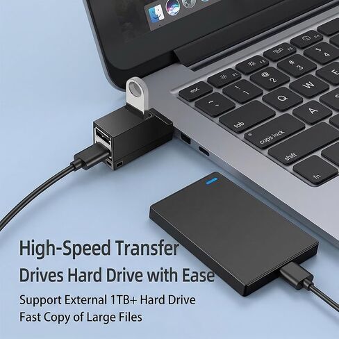 USB Hub,3 Port High USB 3.0 Speed Splitter Plug and Play Bus Powered for Mac Pro/Mini,iMac, Surface Pro,XPS,Notebook PC,USB Flash Drives,Mobile HDD, and More in Kuwait