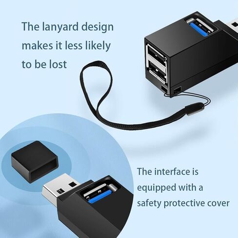 USB Hub,3 Port High USB 3.0 Speed Splitter Plug and Play Bus Powered for Mac Pro/Mini,iMac, Surface Pro,XPS,Notebook PC,USB Flash Drives,Mobile HDD, and More in Kuwait