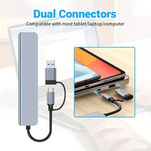 موزع USB C 8 في 1 مع قارئ بطاقات، إيثرنت، فتحات بطاقة SD/TF، ​​USB 3.0، فتحة بطاقة SD، منفذ شحن USB، لجهاز MacBook، لجهاز iPad Pro، والمزيد، محطة إرساء USB-C in Kuwait