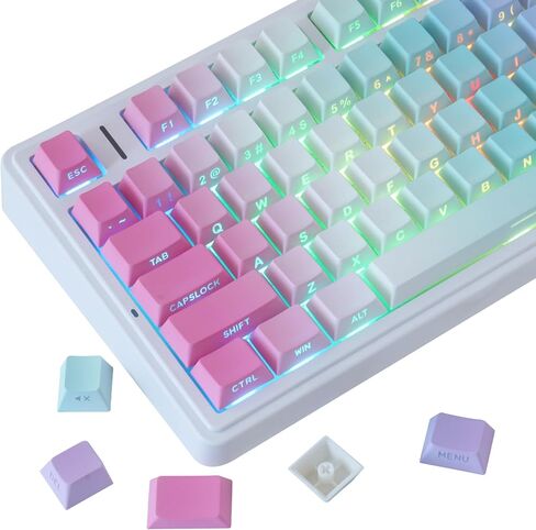 مجموعة Y2K Aesthetic 133 Key PBT Keycap Set، ملف تعريف Cherry، لمعان جانبي أسطوري، صبغ التسامي لـ 60%، 65%، 75%، 100% لوحة مفاتيح ميكانيكية Cherry MX in Kuwait