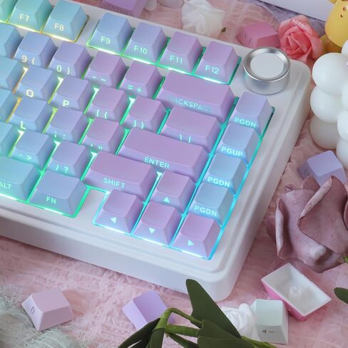 مجموعة Y2K Aesthetic 133 Key PBT Keycap Set، ملف تعريف Cherry، لمعان جانبي أسطوري، صبغ التسامي لـ 60%، 65%، 75%، 100% لوحة مفاتيح ميكانيكية Cherry MX in Kuwait