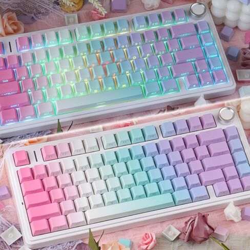مجموعة Y2K Aesthetic 133 Key PBT Keycap Set، ملف تعريف Cherry، لمعان جانبي أسطوري، صبغ التسامي لـ 60%، 65%، 75%، 100% لوحة مفاتيح ميكانيكية Cherry MX in Kuwait