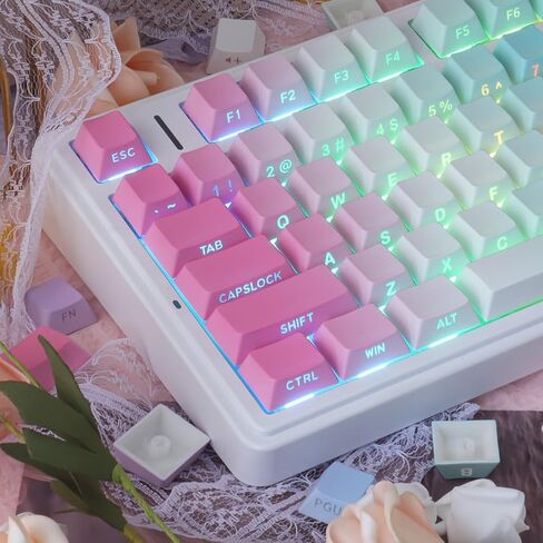 مجموعة Y2K Aesthetic 133 Key PBT Keycap Set، ملف تعريف Cherry، لمعان جانبي أسطوري، صبغ التسامي لـ 60%، 65%، 75%، 100% لوحة مفاتيح ميكانيكية Cherry MX in Kuwait