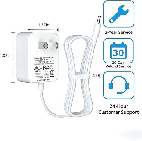 لاستبدال سلك الطاقة بإطار Aura، شاحن مدرج في قائمة UL لإطار الصورة الرقمية Aura Carver AF900 AF100 مع كابل شحن بطول 5 أقدام in Kuwait