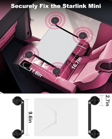 Mwin Starlink Mini Mount - كوب شفط لملحقات Starlink Mini ميكانيكية فتحة سقف السيارة - حامل نافذة سقف قوي لإشارة الأقمار الصناعية المستقرة في المركبات الترفيهية والقوارب ورحلات الطريق (أسود) in Kuwait
