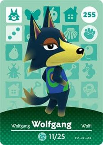 Wolfgang - Nintendo Animal Crossing Happy Home Designer Amiibo Card - 255 in Kuwait