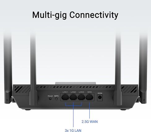 ASUS RT-BE50, Dual Band Expandable Smart AIMesh B3600 (802.11be), ONE Port 2.5 WAN, THREE 1G Ports, Up to 3 SSID for IoT Device, VPN Compatible and Parental Controls, Black in Kuwait