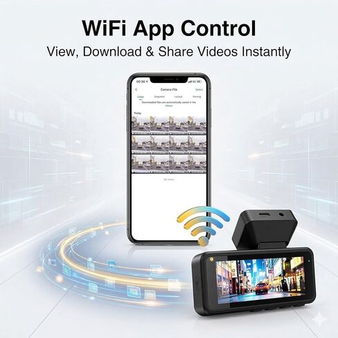 4K Front & 1080P Rear Dash Cam with 128GB Card Included, Dual Dash Camera for Cars, 170° Front 150° Rear Wide Angle, Night Vision, Loop Recording, 24H Parking Monitor (WiFi+GPS+128GB) in Saudi Arabia