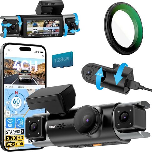 IIWEY C4 PRO 4-CH Dash Cam وفلتر CPL in Kuwait