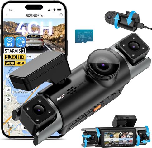 IIWEY C4 PRO 4-CH Dash Cam وفلتر CPL in Kuwait